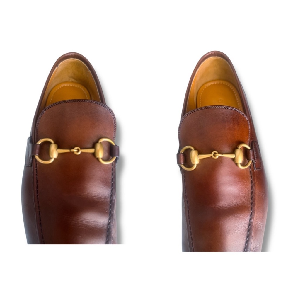 Gucci Brown Leather Horsebit Loafers - Picture 7 of 14